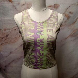 Nike Dri-FIT Running Tank Top Women's Medium Purple Green Athletic Sleeveless